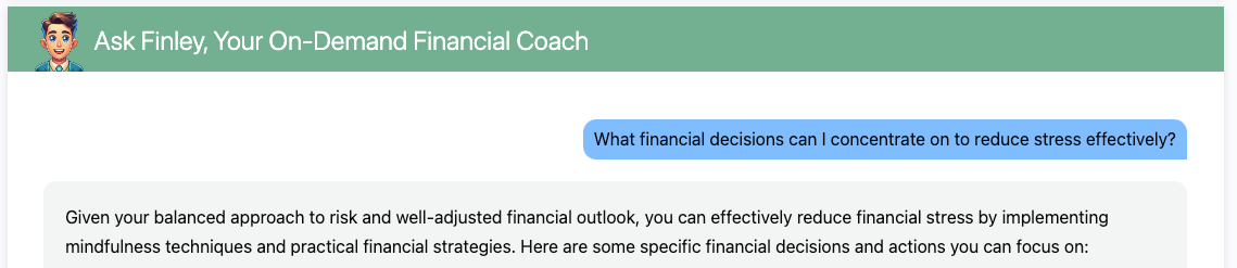 Ask Finley, Your On-Demand Financial Coach